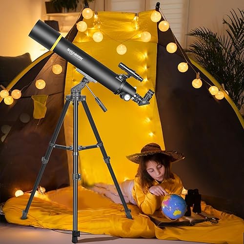 Miniatura 6 de Telescopios para adultos Astronomía, 3.150 in de apertura 35.433 in telescopio refractor profesional para niños y principiantes, telescopio de viaje