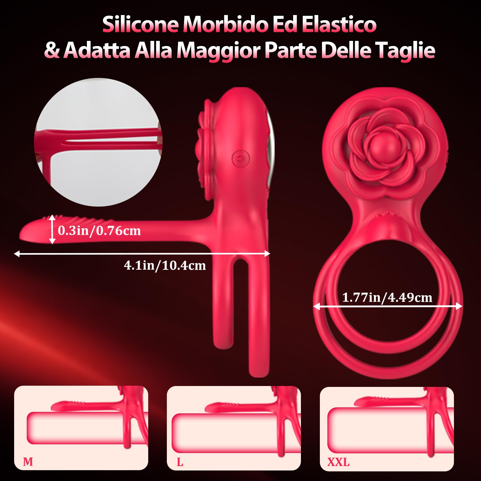 Anello Vibrante per il Pene Sex Toys - 3 en 1 Vibratoreper Uomo con 6 Cockrings Sex Toysper per Uomini Vibratori Clidoride Donna con 10 Modalità Sexy Toys Coppia Vibratore Sexitoi Uomo per Erezione