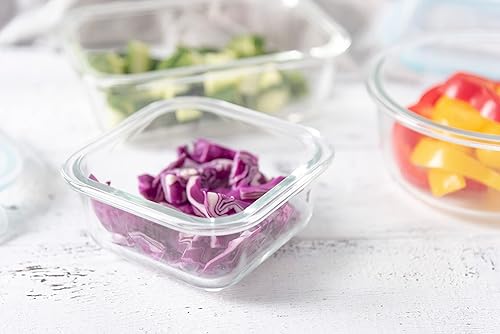 Miniatura 3 de 16 recipientes herméticos para alimentos + 1 vaso de vidrio, incluye una tapa de madera, popote de vidrio, utensilio de limpieza, tapas a prueba de