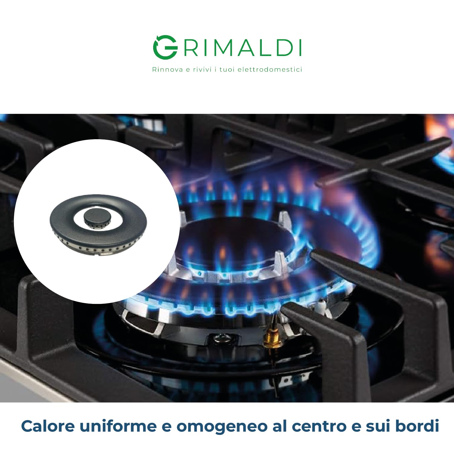 G GRIMALDI Kit Cucina compatibile con Smeg Piano Cottura 5 Fuochi Bruciatori + Piattelli Spartifiamma