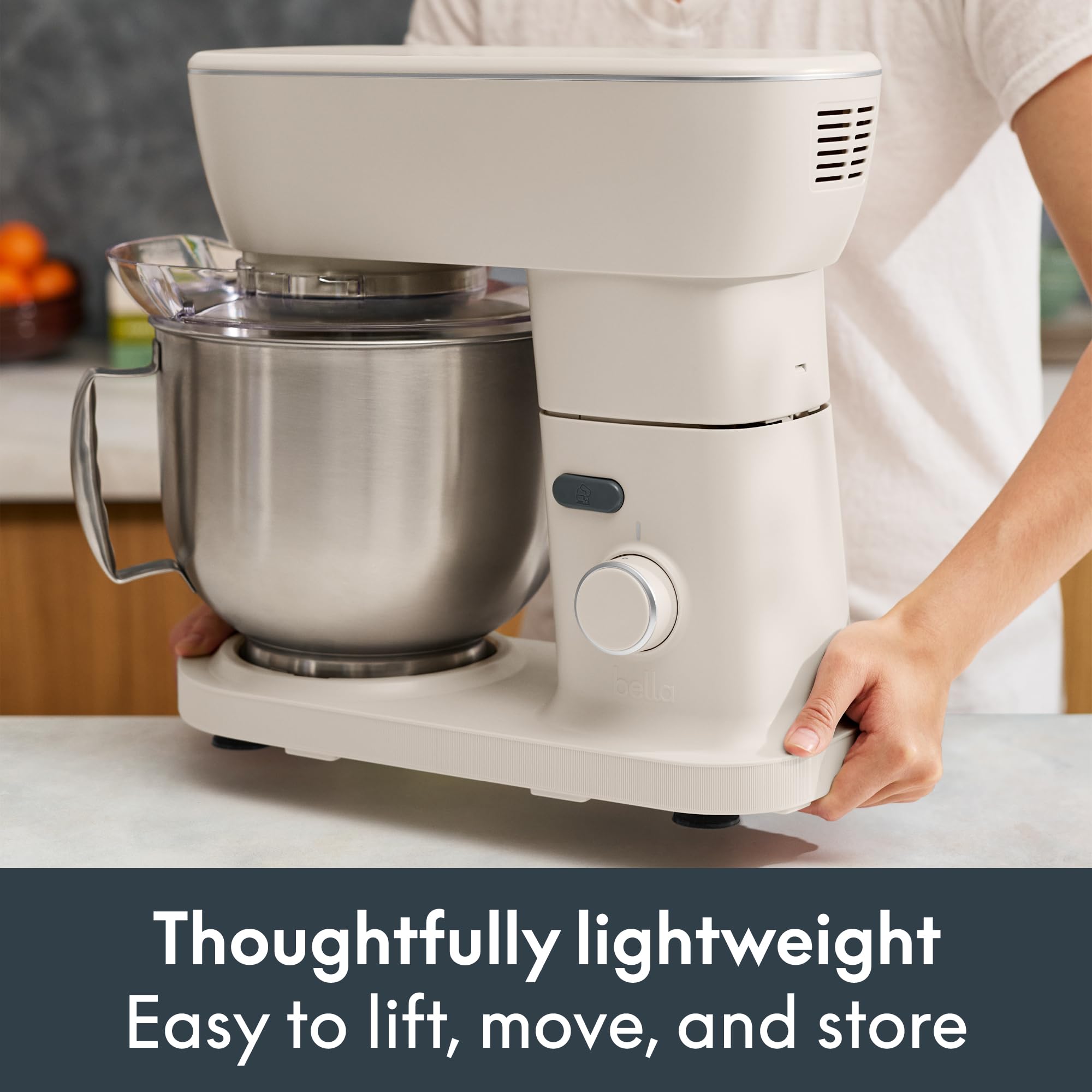 bella STIR 5.3Qt Tilt-Head Stand Mixer, 12-Speed Countertop Mixer, Oatmilk view 2