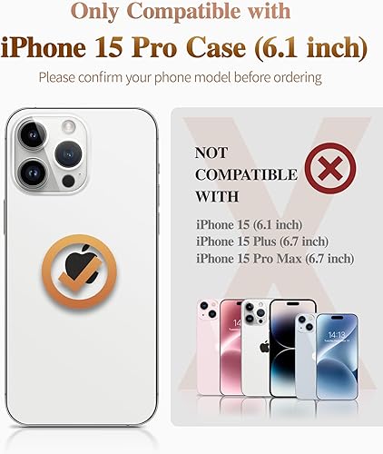 Miniatura 2 de GVIEWIN Funda para iPhone 15 Pro con protector de pantalla + protector de lente de cámara, protección contra caídas de grado militar Funda