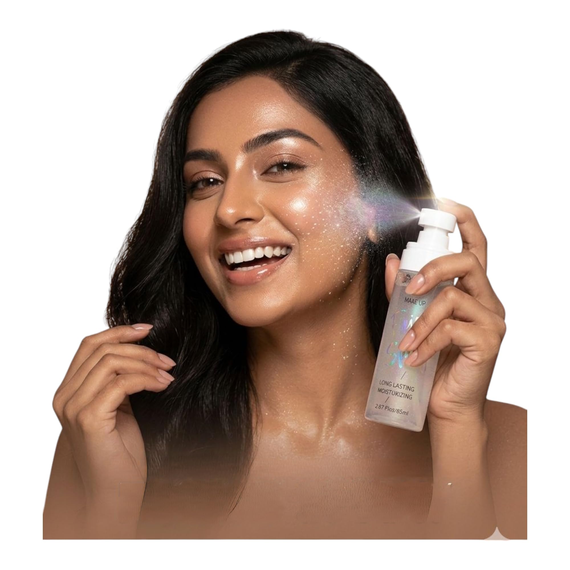 Long Lasting Makeup Fixer Spray with Moisturising Formula and Glitter Highlighter Glow, Hydrating Setting Mist, Smudge Proof Transfer Resistant Finish for Face, Lightweight Beauty Spray for All Skin Types, 85ml for Party Bridal Daily Use-image-27