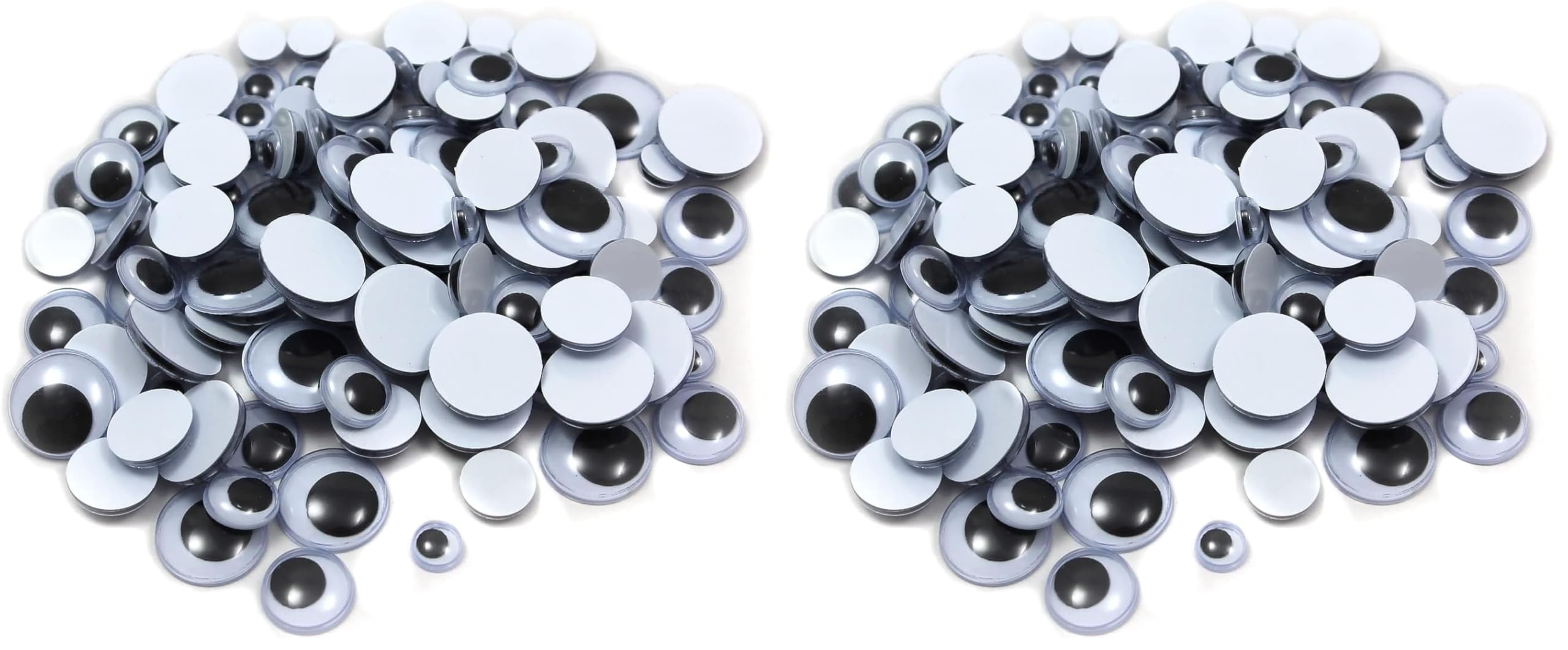 Charles Leonard Creative Arts Wiggle Eyes, Round, Assorted Sizes, Black, 100/Bag (64500) (Pack of 2)