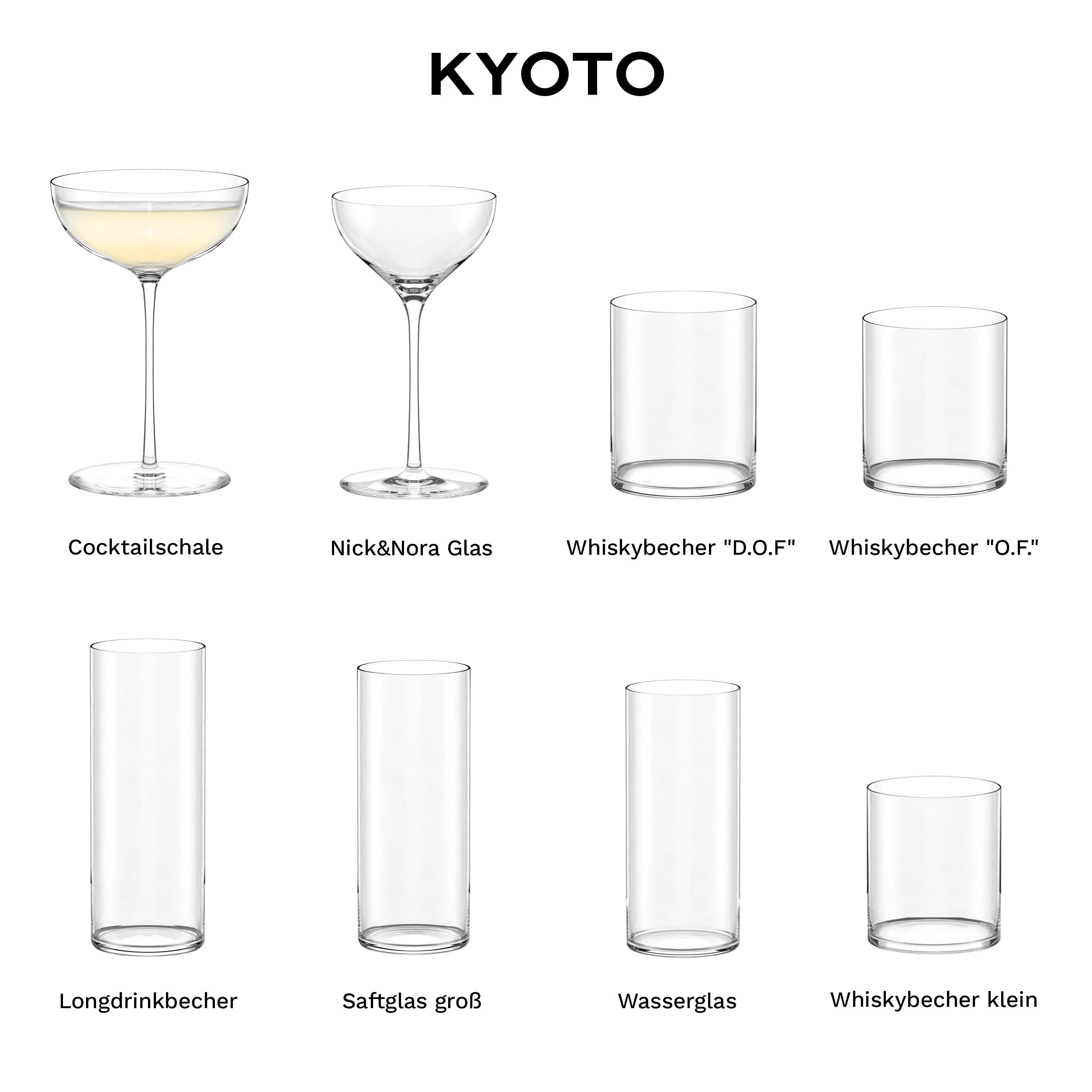 Stölzle Lausitz Kyoto Bar Cocktailschale 6er-Set 320 ml – Elegante Cocktailgläser ideal für Martini & Margarita – Stilvolle Kristallgläser für Cocktails – Spülmaschinengeeignet & stoßfest