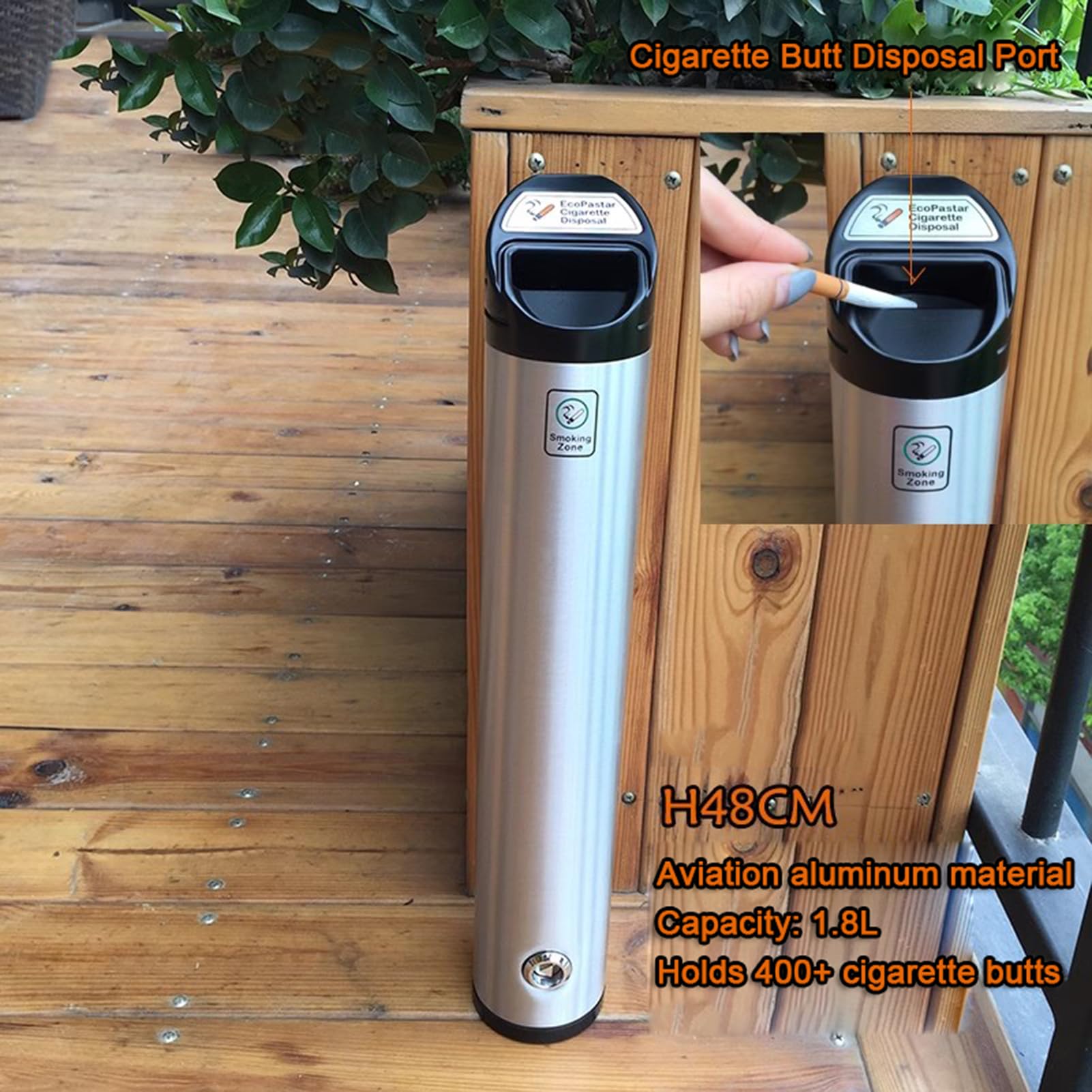 1,8 l popielniczka ścienna zamykana na klucz, zewnętrzna, ogrodowa, aluminiowa, wisząca na ścianie, pojemnik na popielniczki, kosze na śmieci,Popielniczka ścienna