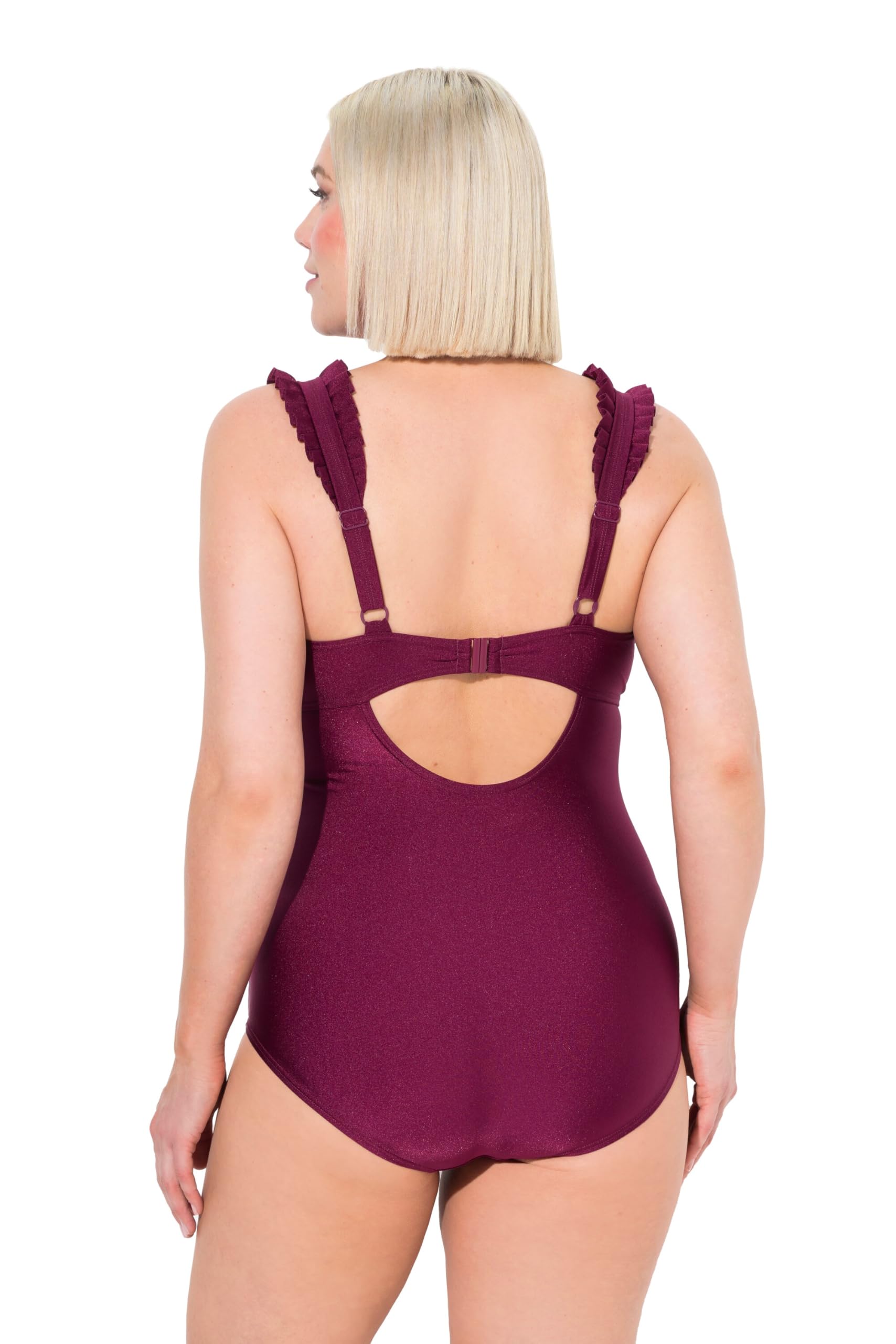 Ulla Popken Badeanzug Gelegte Falten Shiny Costume Intero Donna (Pacco da 1)