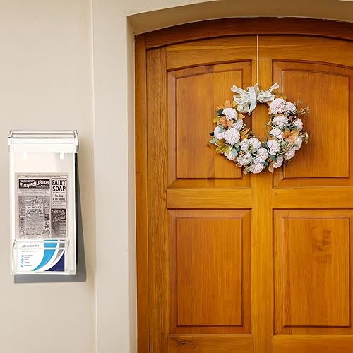 Miniatura 10 de Remerry 2 soportes para folletos al aire libre, soporte de acrílico para folletos, soporte de pared, 4 x 9 pulgadas, caja de exhibición impermeable