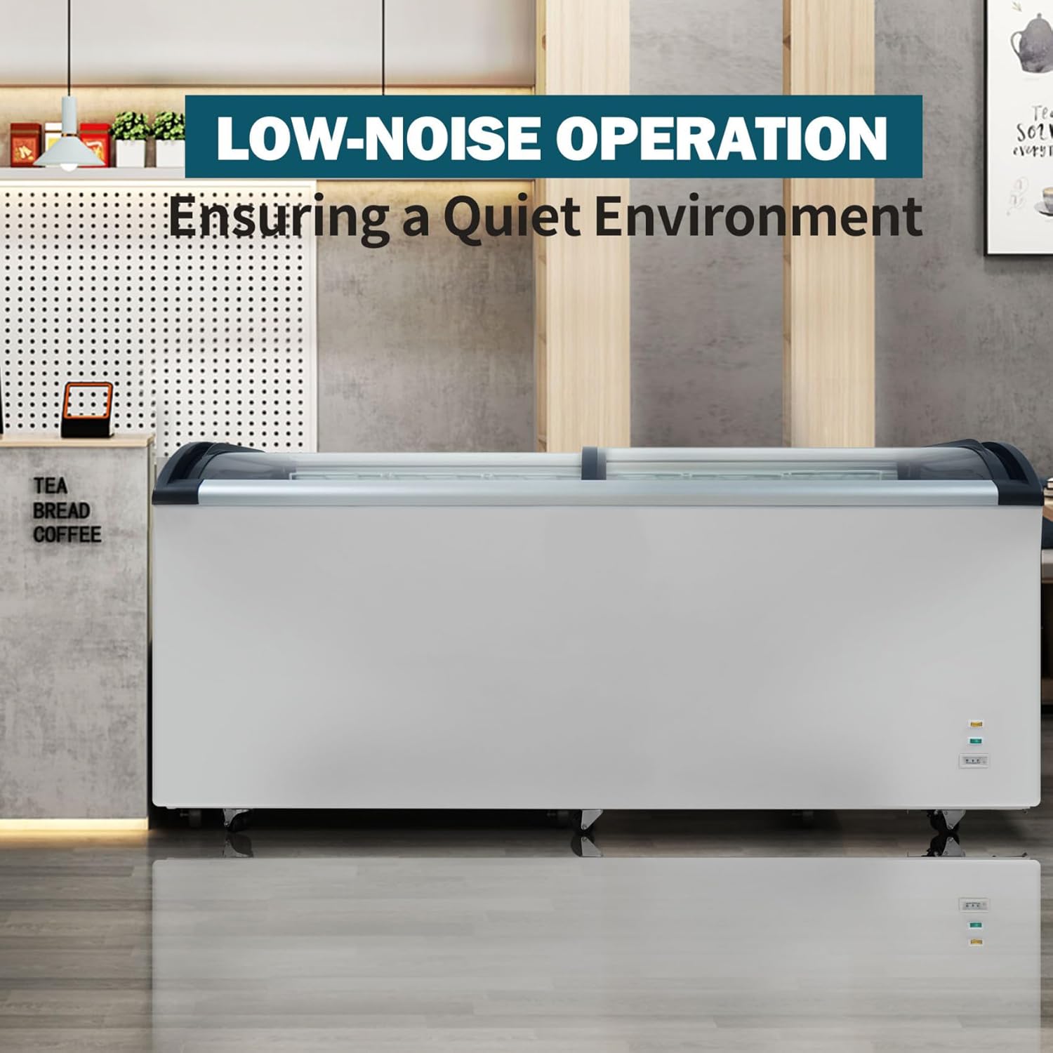 19.3 Cu.ft Ice Cream Freezers Commercial, 71" Chest Freezer, Ice Cream Display Case Mobile Glass Top Deep Freezer with 6 Wire Baskets, 2 Sliding Glass Doors for Restaurant,Supermarket (19.3 Cu.ft)
