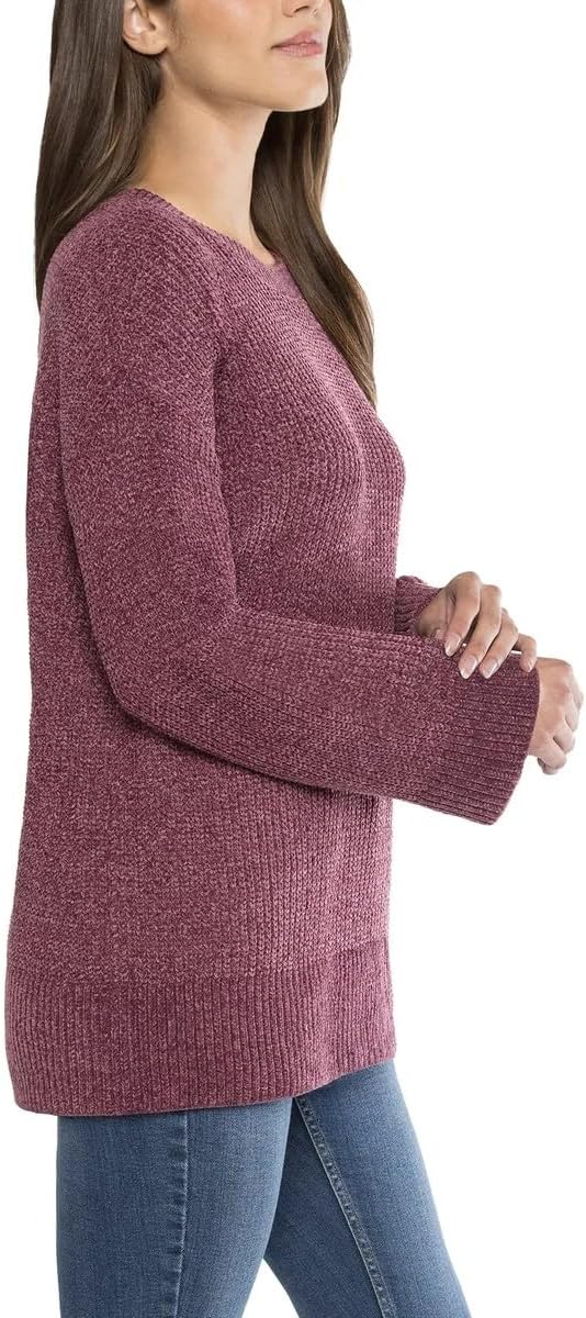 Matty M Ladies' Chenille Tunic Sweater, Crewneck, Ribbed Cuffs and Hem, Wide Sleeves, Multiple Colors - Image 2
