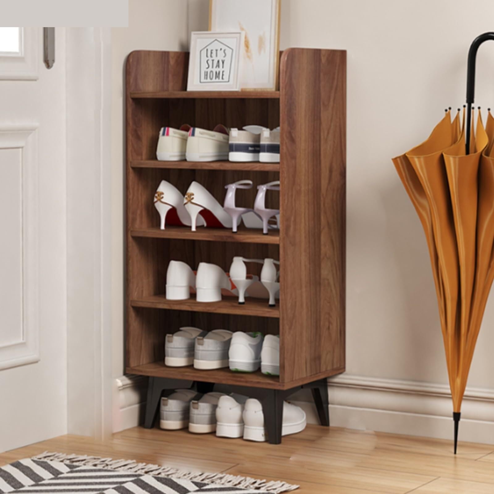 IvyLoutish Narrow Shoe Storage Cabinet Timeless Entryway Organizer for Foyer Corridor Durable Wooden Shoe Rack with Compact Design,Ideal for Home