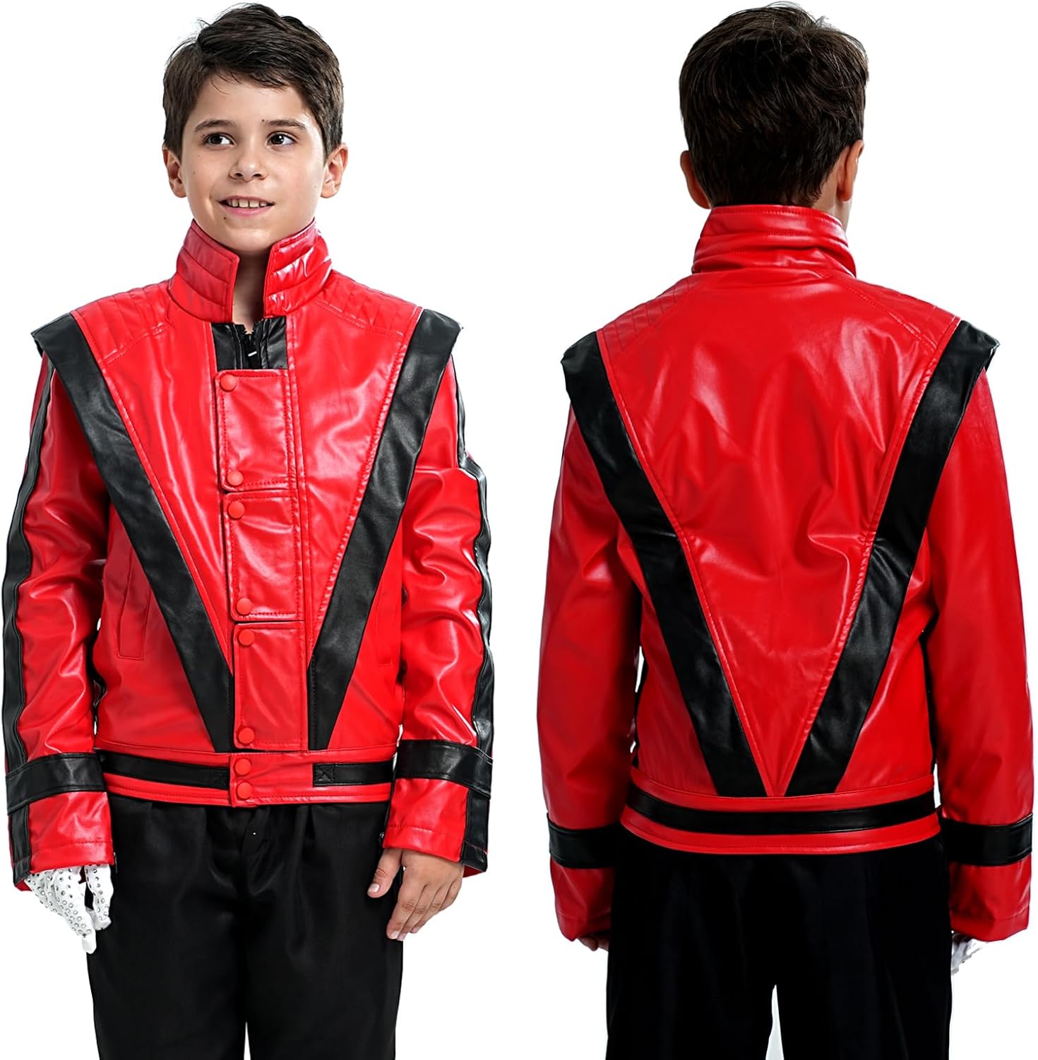 Red and Black Leather Jacket Cosplay PU Coat - Image 2