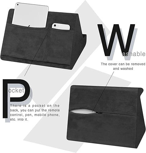 Miniatura 4 de Almohada suave para tablet con bolsillo, ángulo de visión ajustable de 3, soporte perezoso para sofá de cama, compatible con iPads, tabletas,