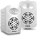 Pyle Paire de haut-parleurs extérieurs intérieurs - 500 Watt Dual Waterproof 5.25” 2-Way Système de haut-parleur à pleine portée avec haute conformité - dans la maison, Bateau, Marine, Deck, Patio, Piscine (Noir)