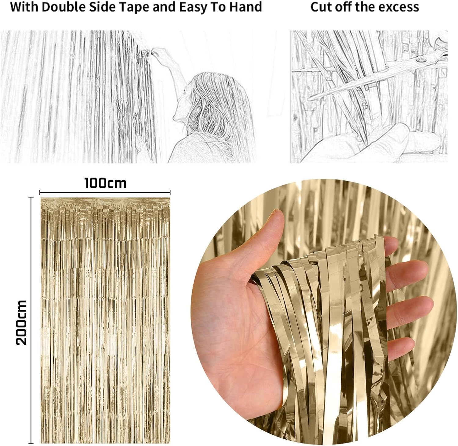 White & Gold Birthday Decor - Cream Champagne Gold Balloons, Banner, Foil Balloons, Fringe Curtain for Boho Party Supplies - Image 6