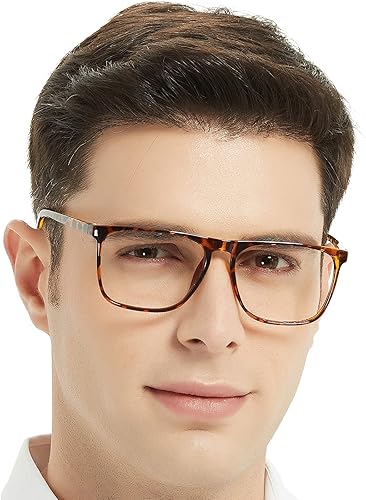 WEMOOTANTS Lentes de lectura de gran tamaño para hombre, 1.25, cuadrados, lectores ligeros, de moda, para lector de nerd 1.00, 1.25+ 1.50, 1.75, disponible en Yaxa Peru