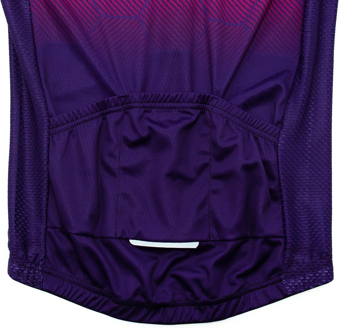 Women's Long Sleeve Cycling Jersey, Quick Dry Bike Top with Reflective Strip, Zipper and Pockets