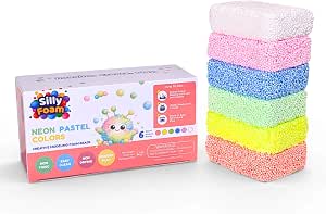 Silly Foam Creative Modeling Foam Beads - 6 Neon Pastel Colors