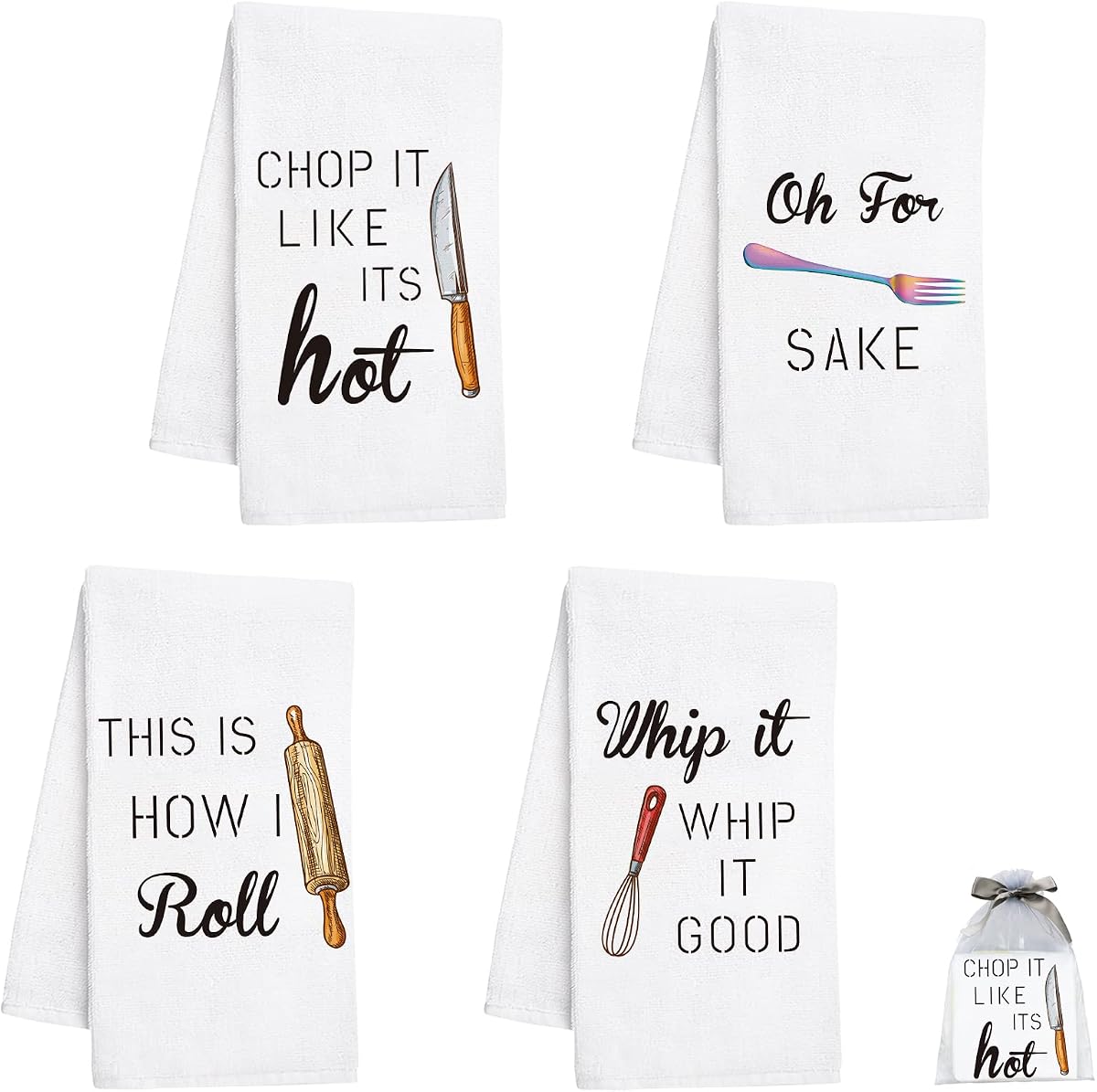 Nialnant Funny Kitchen Towels, Housewarming Gifts New Home | 16 x 23.6 Inch Decorative Hand Towel,Soft Polyester Dish Towels for Kitchen, Kitchen Gifts for Women, Mom, Men