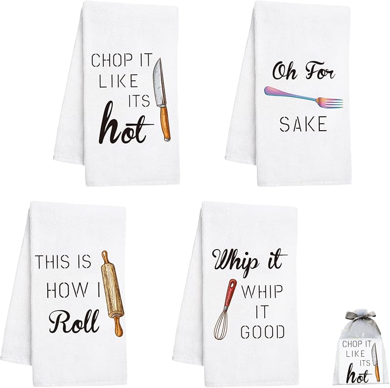 Nialnant Funny Kitchen Towels, Housewarming Gifts New Home | 16 x 23.6 Inch Decorative Hand Towel,Soft Polyester Dish Towels for Kitchen, Kitchen Gifts for Women, Mom, Men