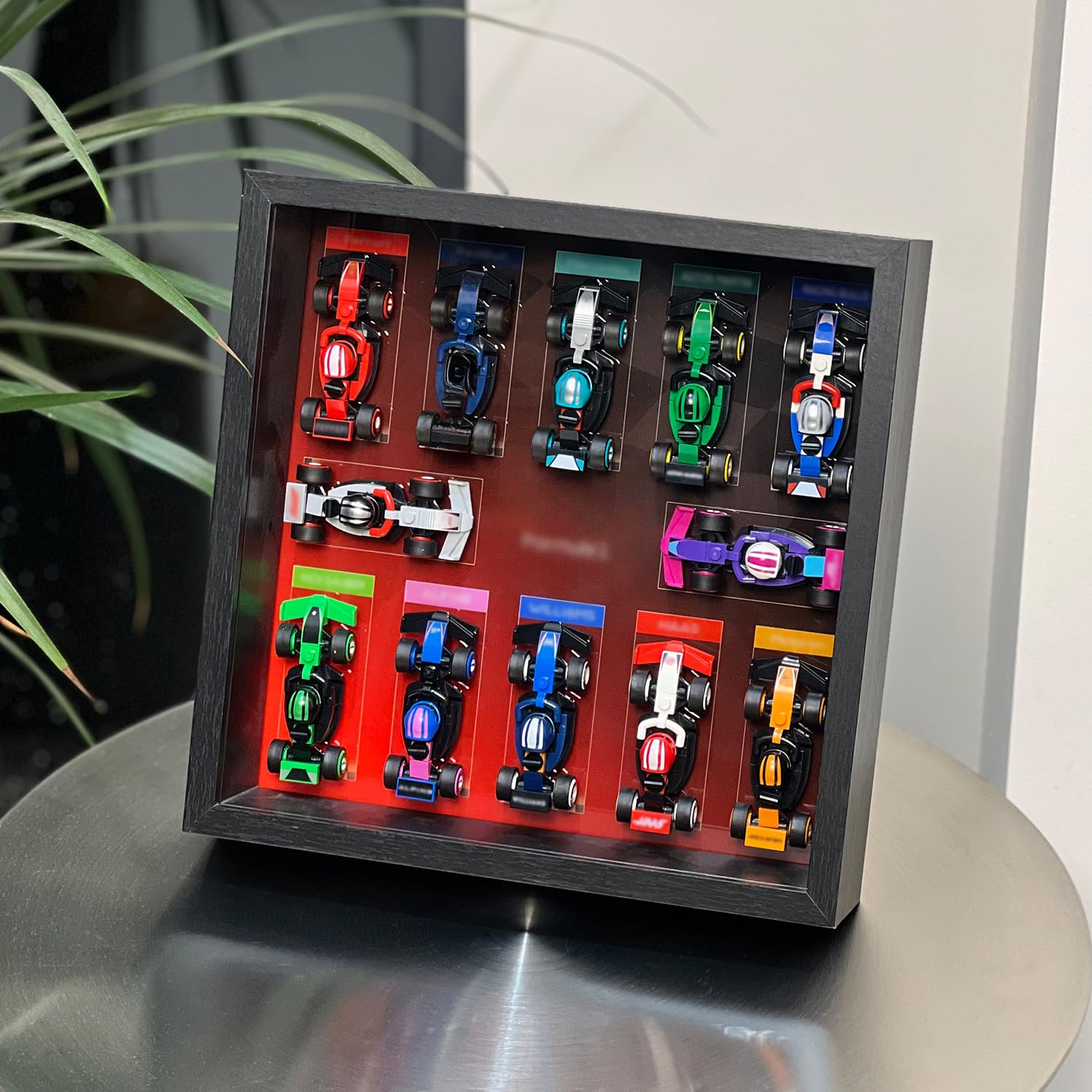 iLuane Display Wallboard for LEGO Collectible Race Cars 66796 Mystery Box W/Surprise Car, Holds 12 Cars on One Frame, Adult Collectibles Wall Mount, Home or Office Décor, Style B (No Car Included)