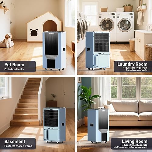 Miniatura 7 de Deshumidificador máximo de 260P para el hogar con bomba, deshumidificadores comerciales 198PPD, hasta 2,600 pies cuadrados, certificado Energy Star,