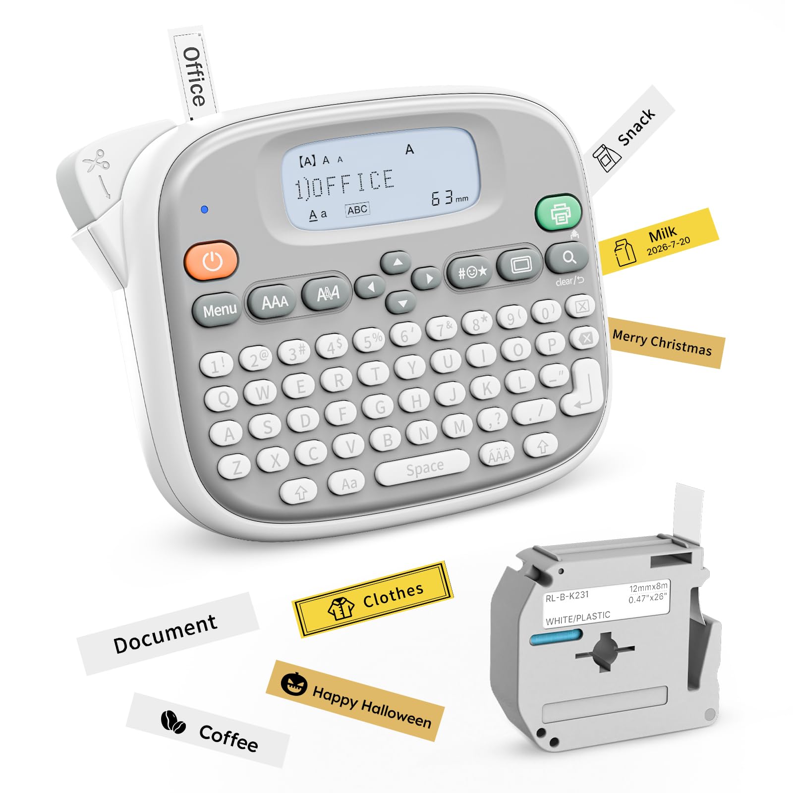 Rongta Máquina etiquetadora TM95, teclado QWERTY, etiquetadora portátil de