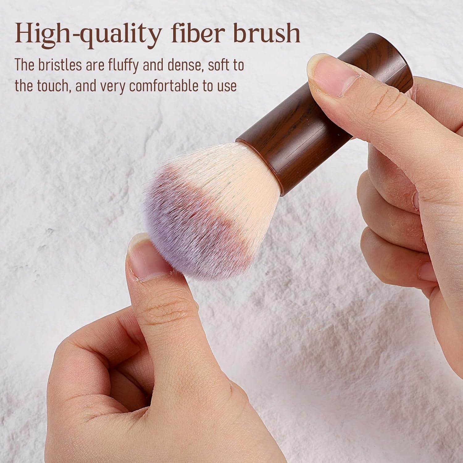 Nail Dust Brush for Cleaning Fingernails, Powder Remover Brush Fluffy Manicure Dust Cleaner Soft Bristle Clean Up Tools for Acrylic Application and Makeup Nail Art (Brown)