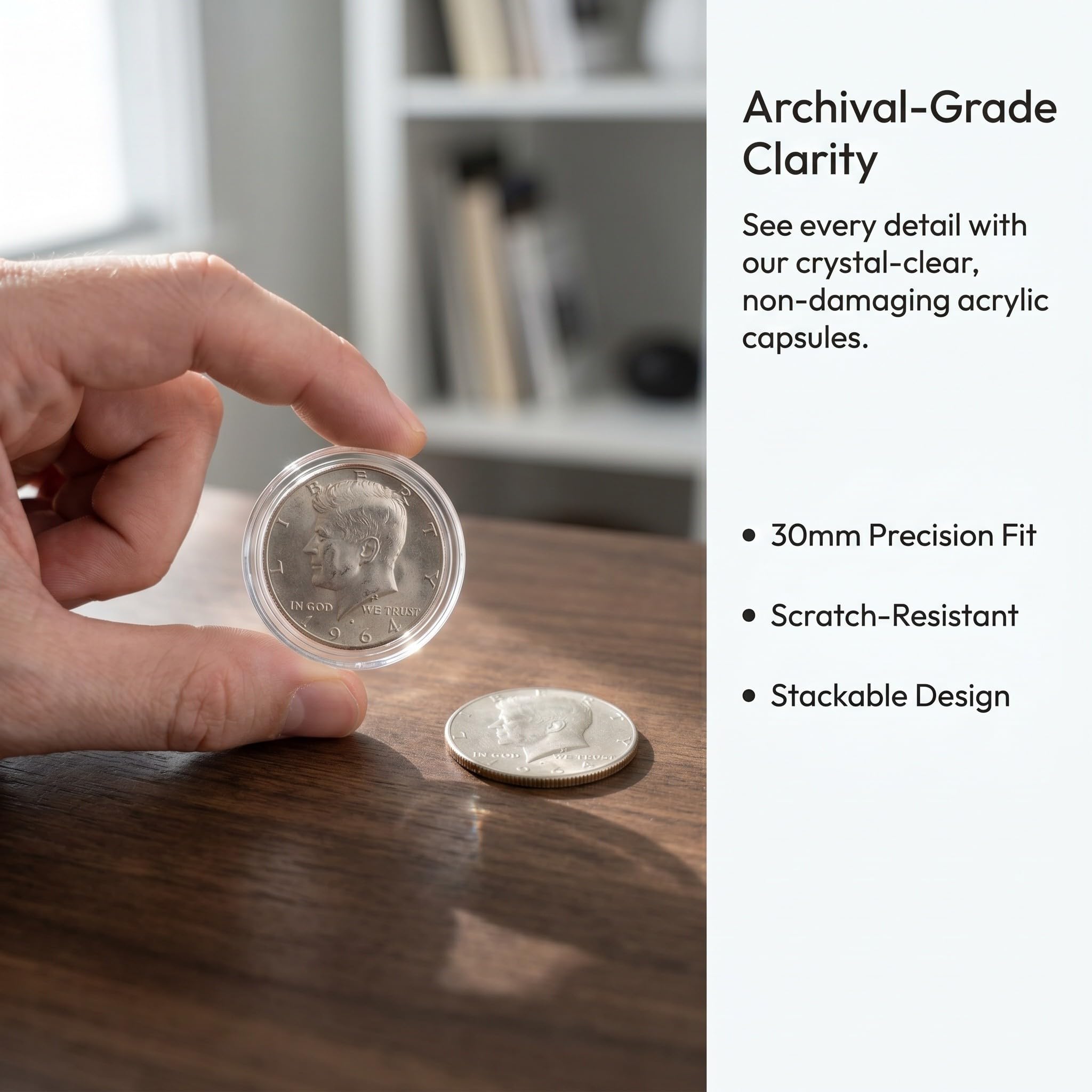 Operitacx 200 cápsulas transparentes para monedas: estuche redondo apilable de 30 mm/1,2'' para guardar monedas de desafío - contenedor para medallas, premios y fichas de juegos para