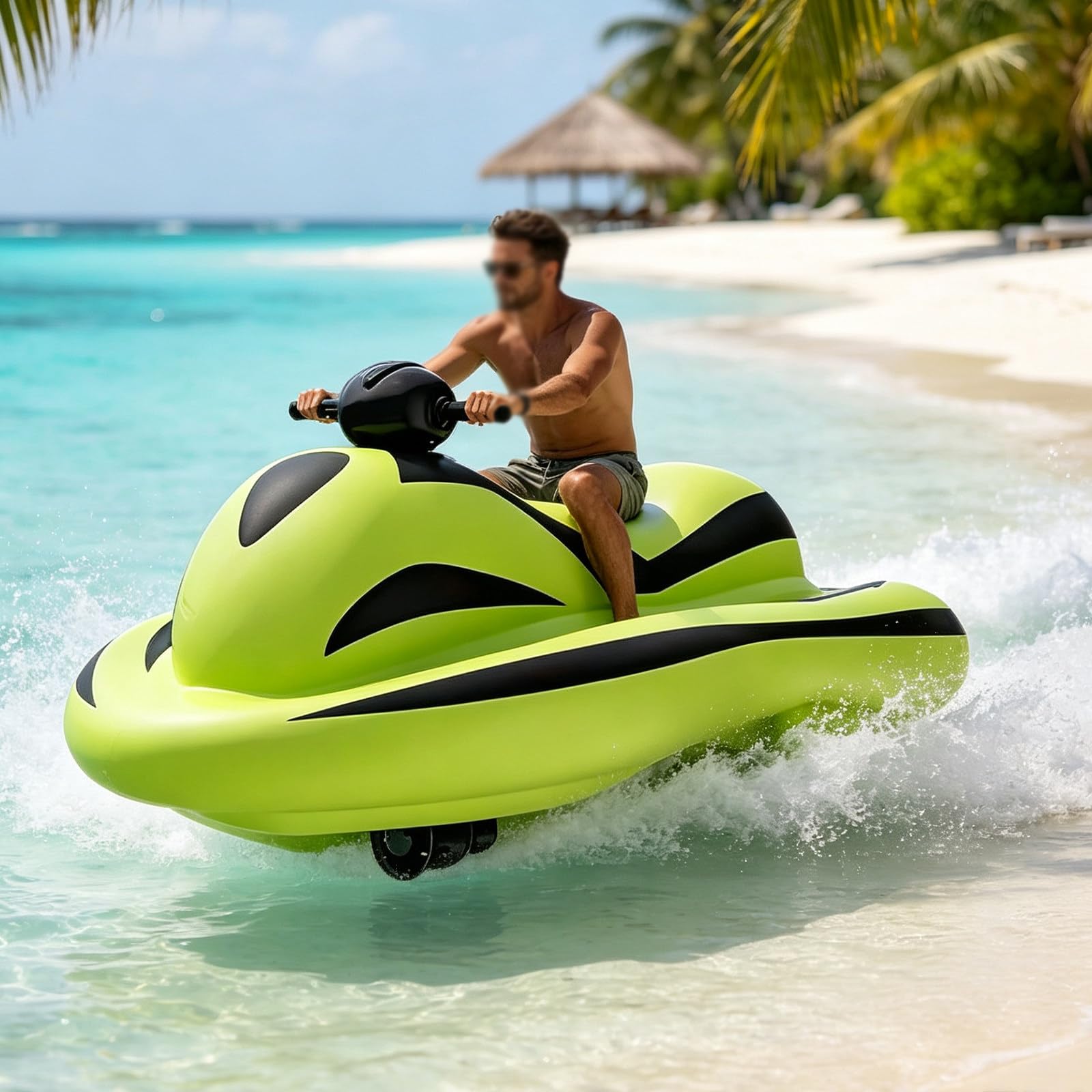 Moto AcuáTica Inflable De Verano con Scooter Submarino (Motor De 250w), Capacidad de Carga 100 kg, 60 min de Uso, 6-8 km/h, para Snorkel Buceo Natación Green