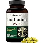 NatureBell Berberine Supplement 500mg | 300 Veggie Capsules, 97% Pure Berberine HCL - 5:1 Root Extract - Plant Based, Vegan, Non-GMO