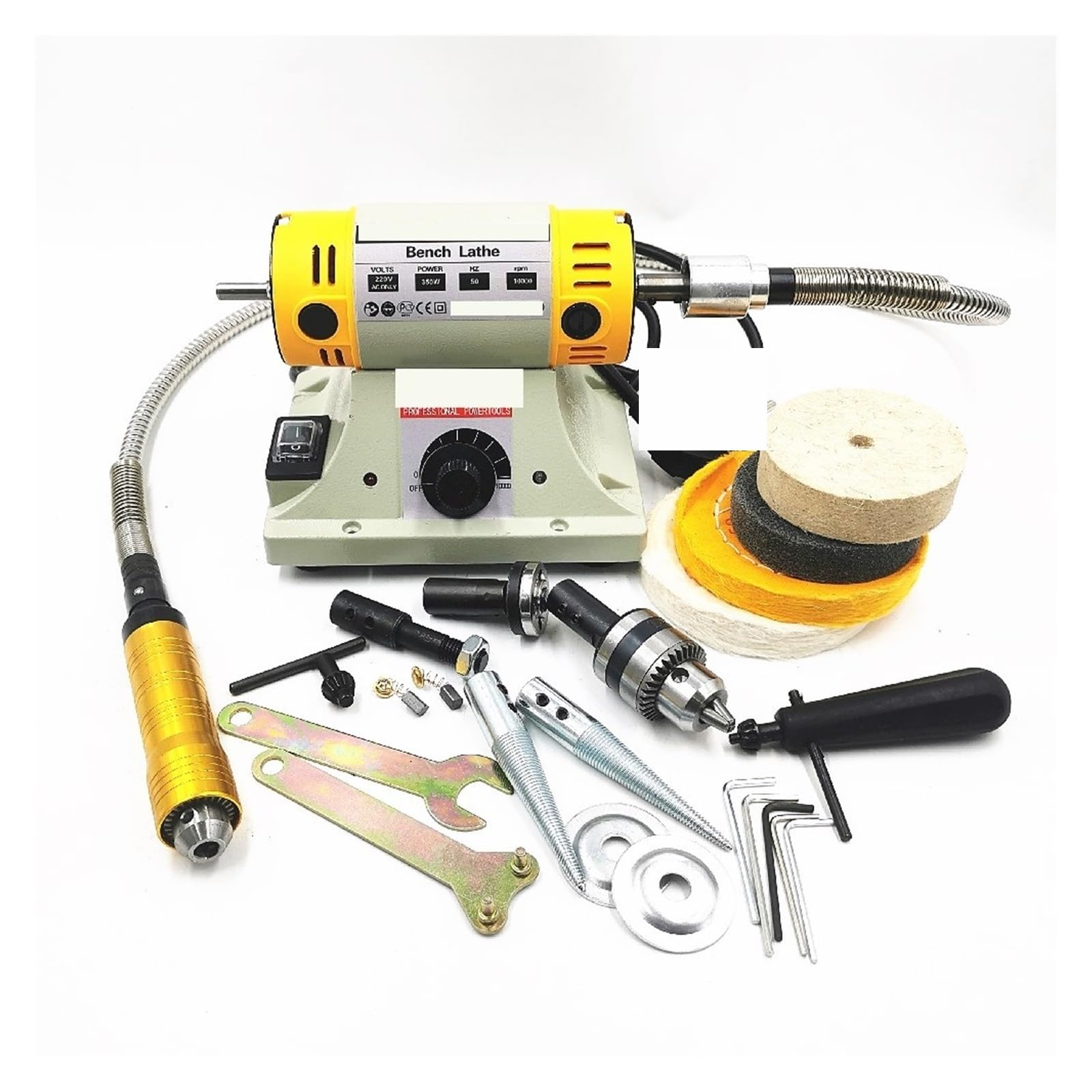 Polerka 350W, DIY ławka jubilerska do obróbki drewna Jade, silnik tokarki szlifierka giętki wałek rurowy 0.4-6.5mm