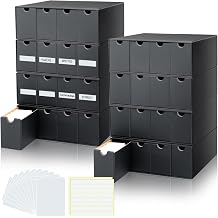 Cholemy Trading Card Storage Box Card Organizer 15000+ with 70 Cardboard Storage Divider, Label Sticker for Collection Compatible with Tcg, Sport Cards8 Row, 4 in A Row,Black