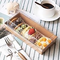 Vista 3 de XIAOHONG 50 Pack Paper Charcuterie Boxes with Clear Lids, 7.5'' Brown Disposable Food Containers Bakery Boxes for Sandwich,cake roll, Hot Cocoa