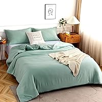 Vista 23 de COTTEBED - Juegos de edredón naranja Queen en oferta Prime, ropa de cama ligera lavada suave para todas las estaciones, edredones alternativos al