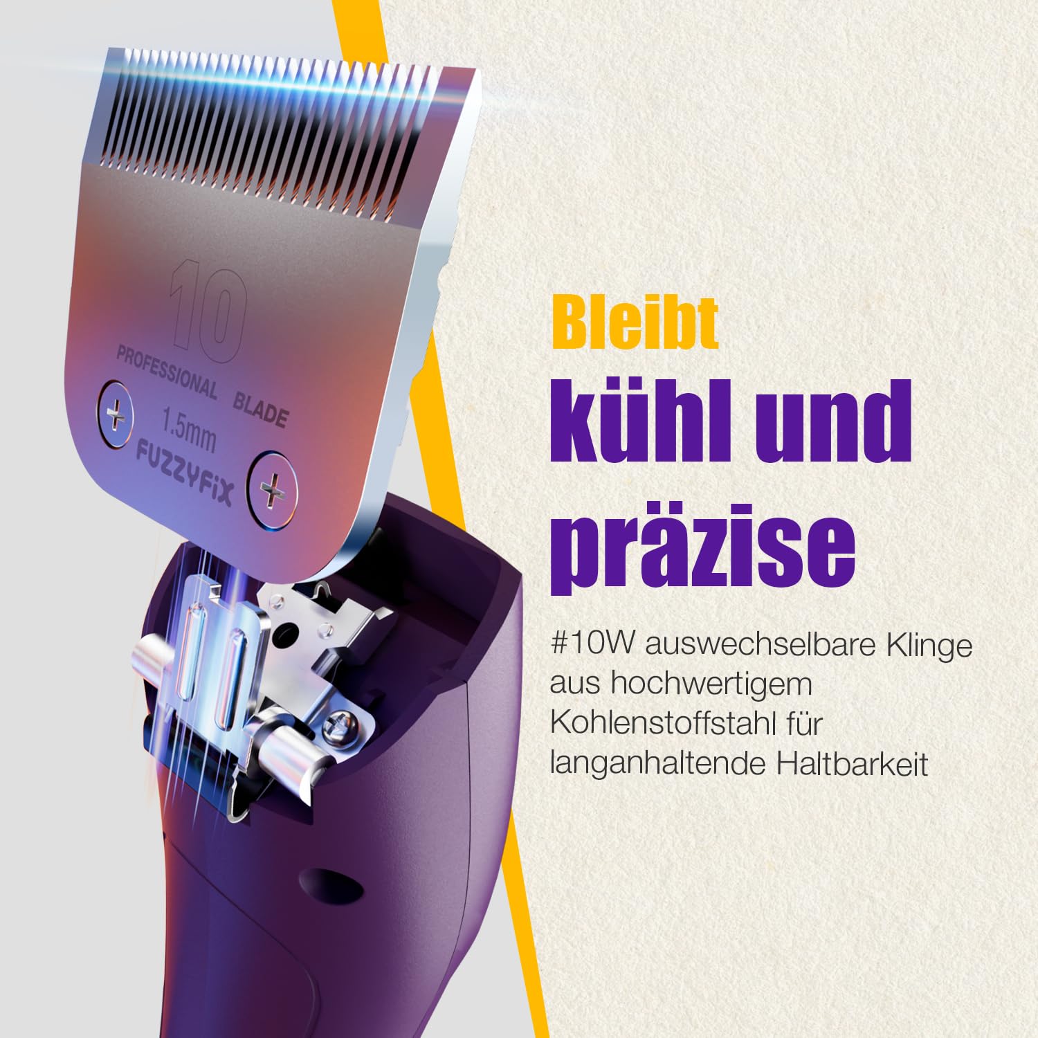 Kabelloses Schermaschine Pferd,2 Geschwindigkeits Ergonomisches Design Leise Schermaschine für Pferde A5 Klinge für Dickes und Verfilztes Haar geeignet für Dicke Pferdhaare