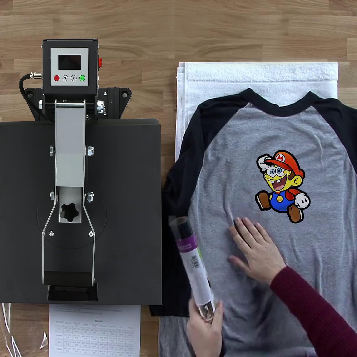Weanas 15" x 15" Heat Press Machine, Industrial Quality Digital Sublimation Machine, High Pressure Tshirt Heat Printing Professional Heat Transfer Press Machine, Black and Grey