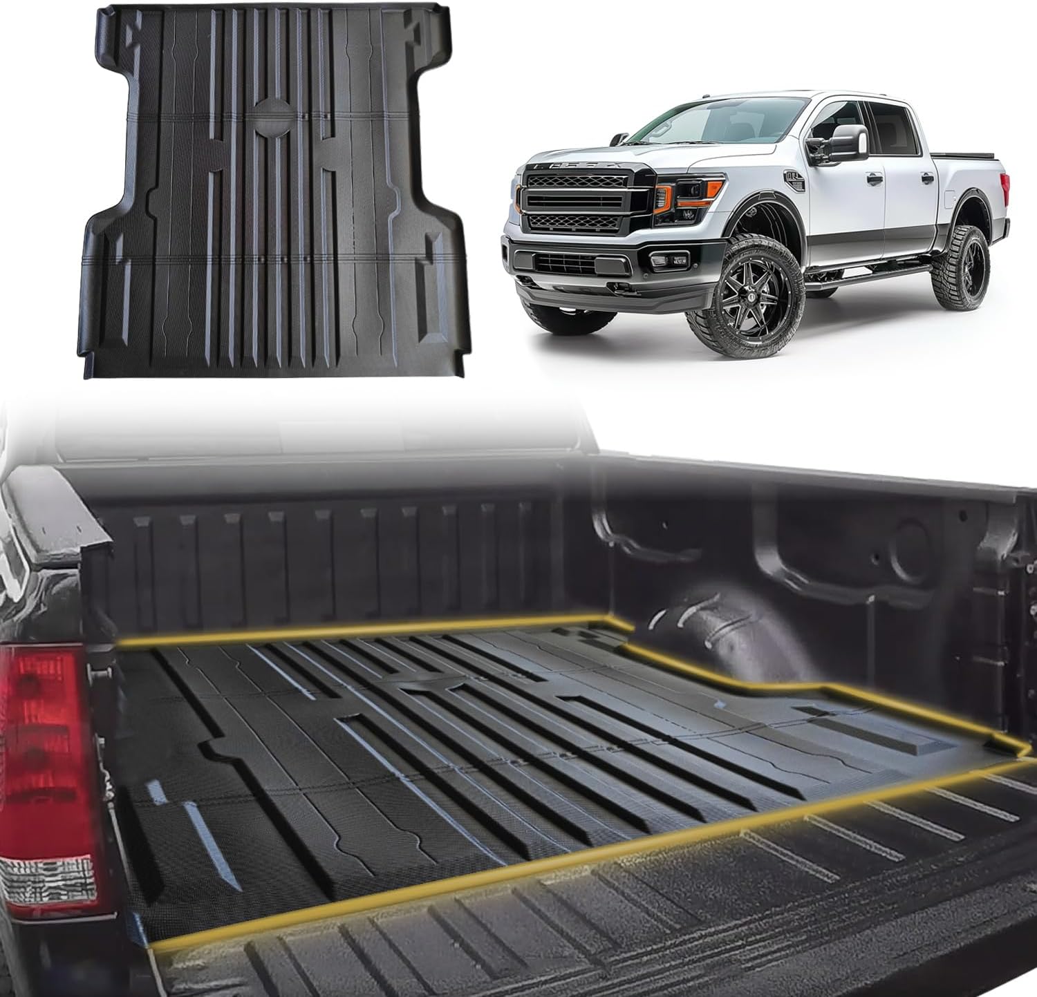 EZAPEX トラック荷台マット 日産タイタン 2004-2024年モデル対応 | 5.5フィート ベッドライナー | TPE 全天