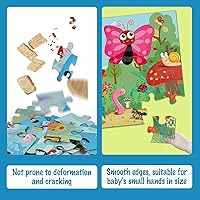 Vista 2 de Rompecabezas de suelo jumbo para niños, rompecabezas de fiesta de insectos de 35 piezas de 3 a 5 años, juguetes de desarrollo de aprendizaje