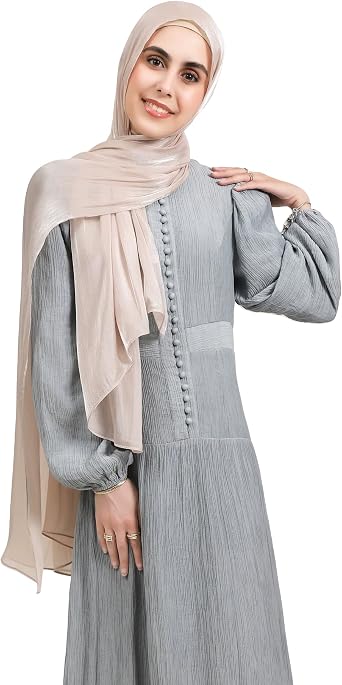 Malaysian Glitter Pleated Chiffon Hijab for Women Islamic Eid Khimar Abaya Headscarf Shimmer Summer Shawl