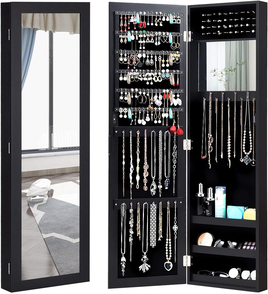 Giantex Jewelry Armoire Wall Door Mounted with Full Length