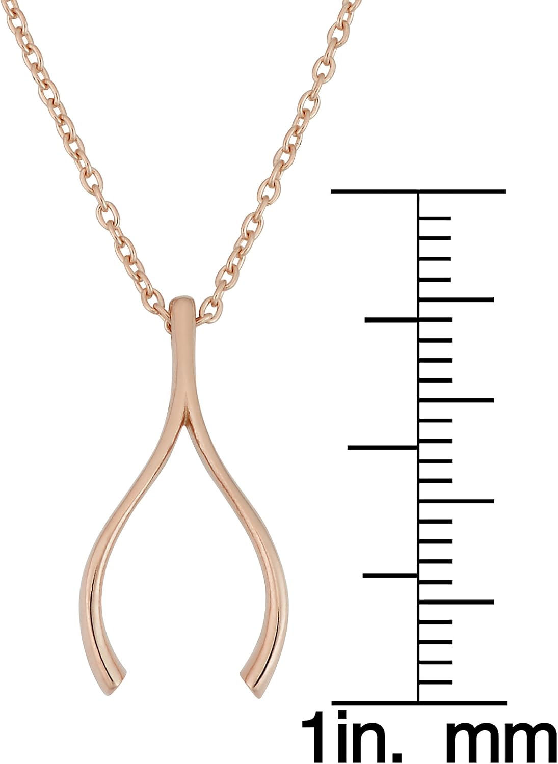 Kooljewelry 14k Gold Wishbone Adjustable Length Necklace (fits 17 or 18 inch)