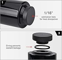 Vista 4 de EVIL ENERGY Tanque de desbordamiento de refrigerante, botella de desbordamiento del radiador 800ml de aluminio universal negro