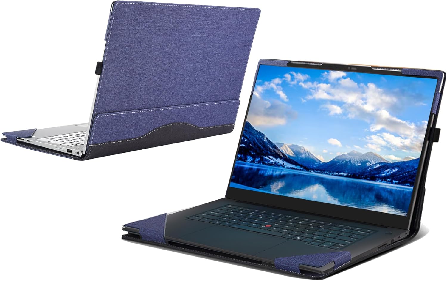 Laptop Case for Lenovo ThinkPad P1 Gen 8 [not Compatible with Any Other Model] ，ThinkPad T1g Gen 8 16''，2-in-1 PU Leather Inside Pocket Cover (Dark Blue)