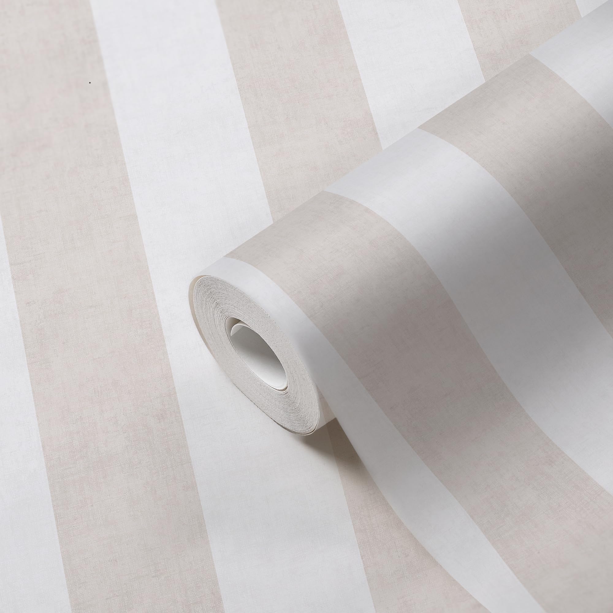 A.S. Création carta de parati TNT con motivo a righe in beige, crema – carta de parati decorativo 10,05 x 0,53 m – 770781