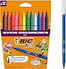 BIC Kids Visa Felt Pens - Assorted Colours, Wallet of 12