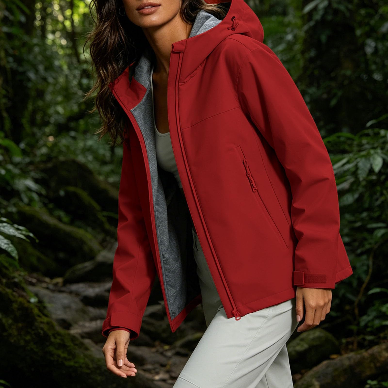Generico Impermeabile Pioggia Donna Trekking Lungo Cappuccio Impermeabile Antipioggia Donna Giacca a Vento Cappuccio Mantella Leggera Poncho Impermeabile per Campeggio all'aperto Escursionismo