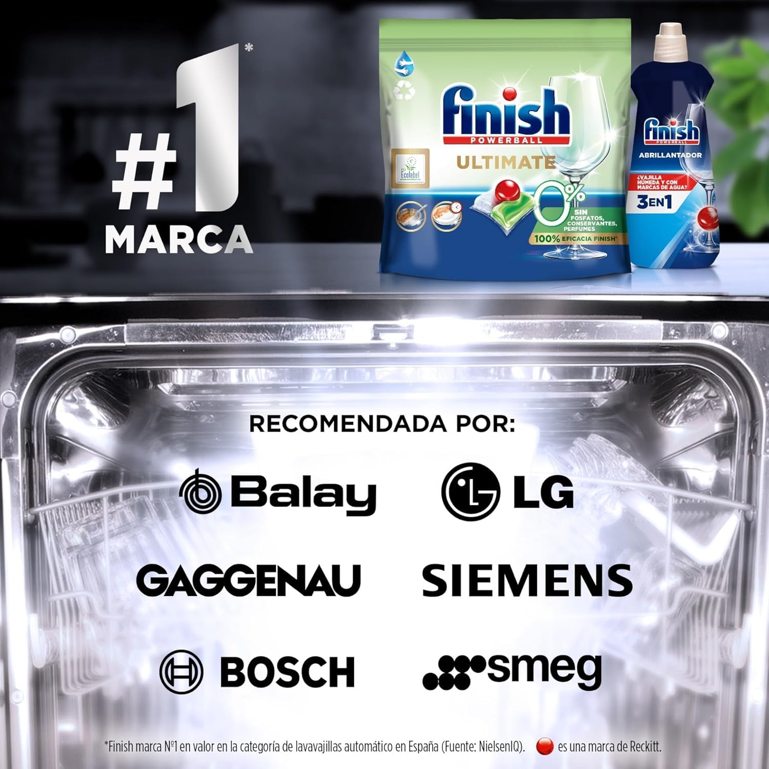 Finish Ultimate 0% 210 Pastillas para Lavavajillas Ecológicas