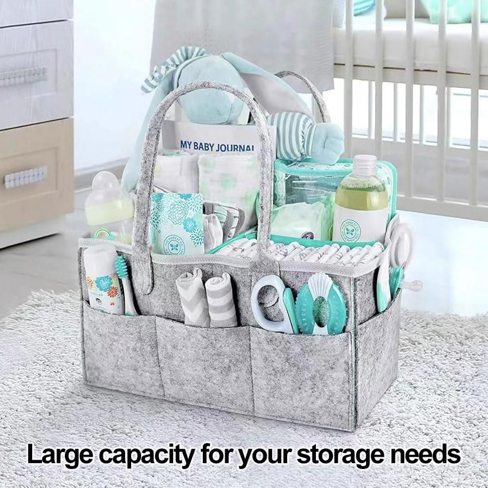 Panier De Rangement Bébé Portable - Organisateur Table à Langer, Compartiments Amovibles, Idéal Couches Et Accessoires