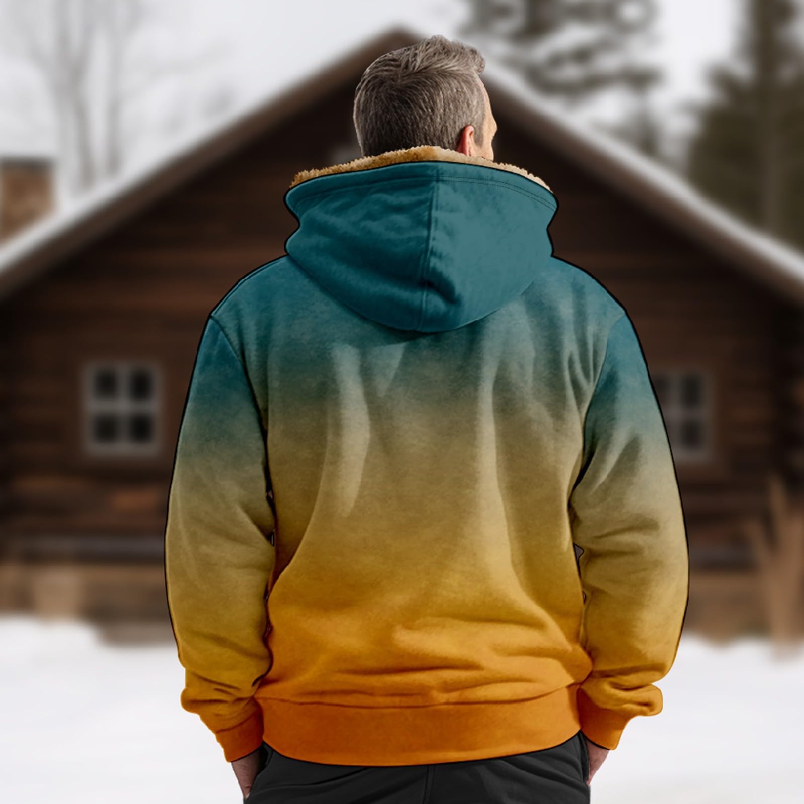 KONG JIMFAN Herren Jacke,Dicker Hoodie Winterjacke Warm Herren Winterjacke Reissverschluss Freizeitjacke Wih Pocket Jacke Printing Sweatjacke Mit Kapuzen Winddicht Fahrradjacke Herren
